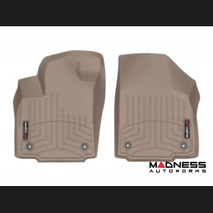 Maserati Ghibli Floor Liners - WeatherTech - Tan - Front - 1 Grommet Style